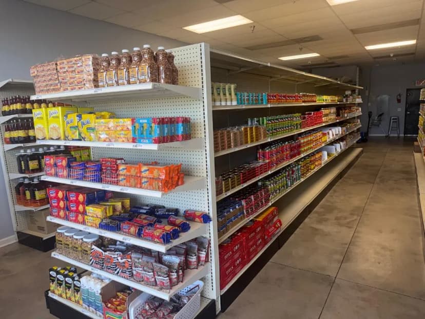 Fully stocked shelves at K&G Market