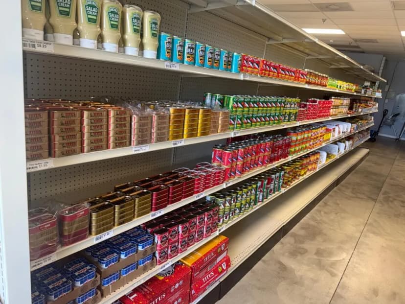 Tea and condiments aisle